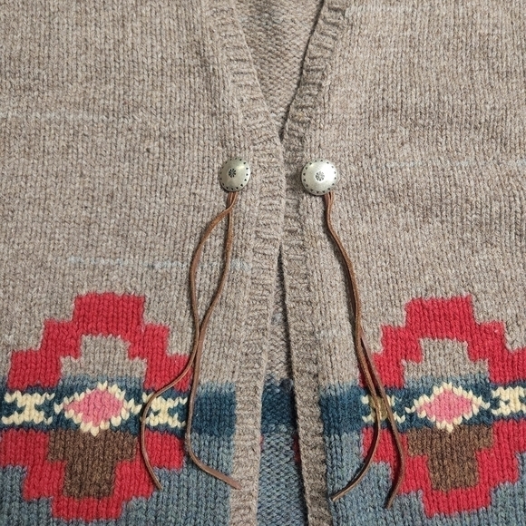 Vintage Lauren Ralph Lauren Knit Alpaca Wool Aztec Vest - Picture 3 of 13
